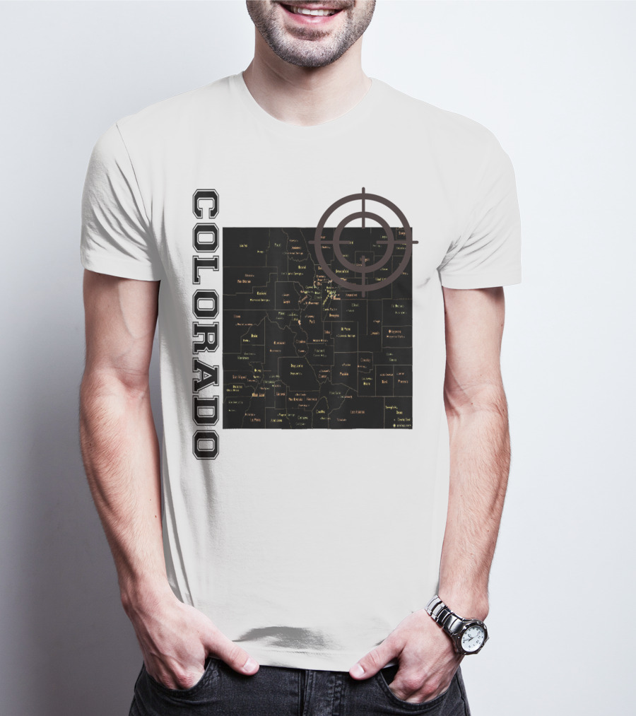 Colorado Maps With Classic Style And Fun Elements T-Shirt