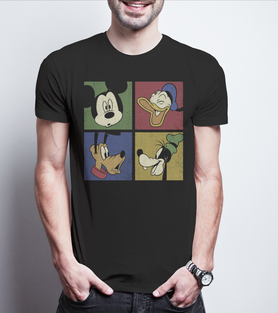Disney Mickey Donald Pluto Goofy Classic Comic Group T-Shirt