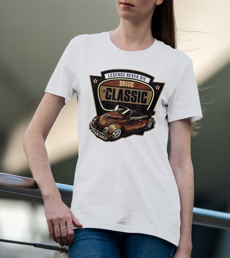 Drive Legends Never Die The Classic Automotive Club T-Shirt