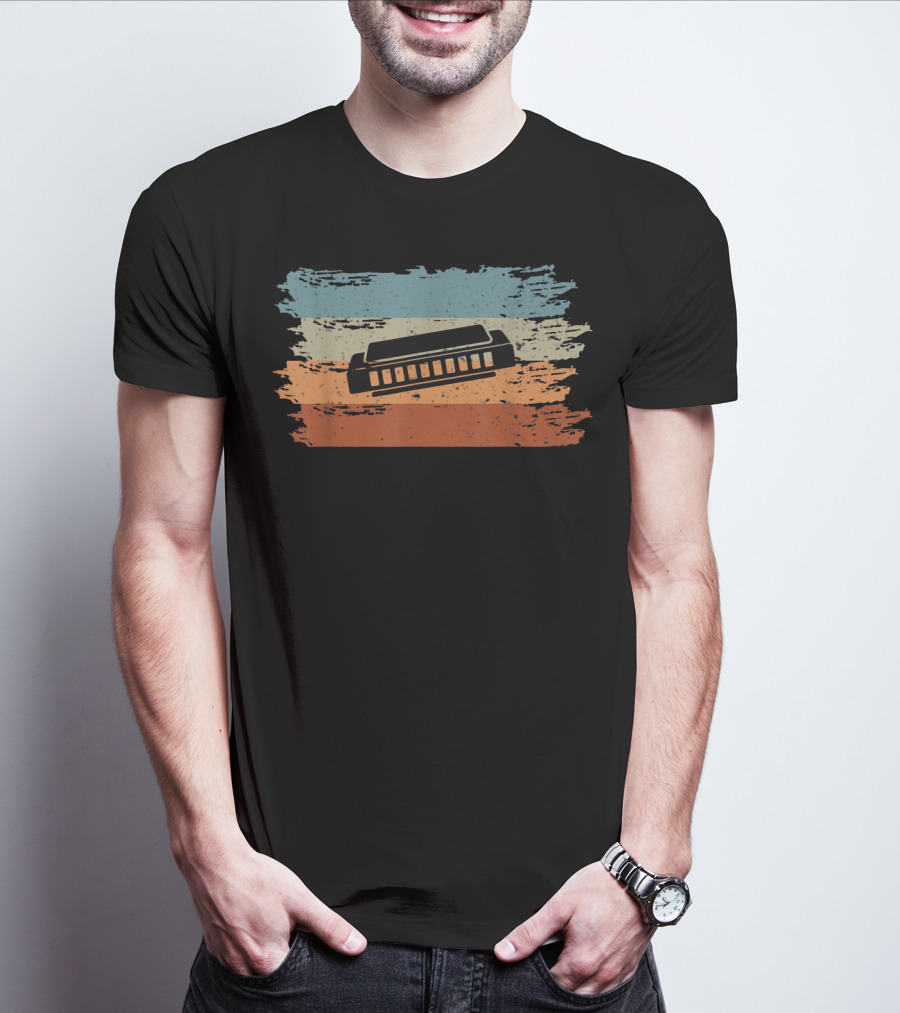 Harmonica Classic Vintage Retro Stripes T-Shirt