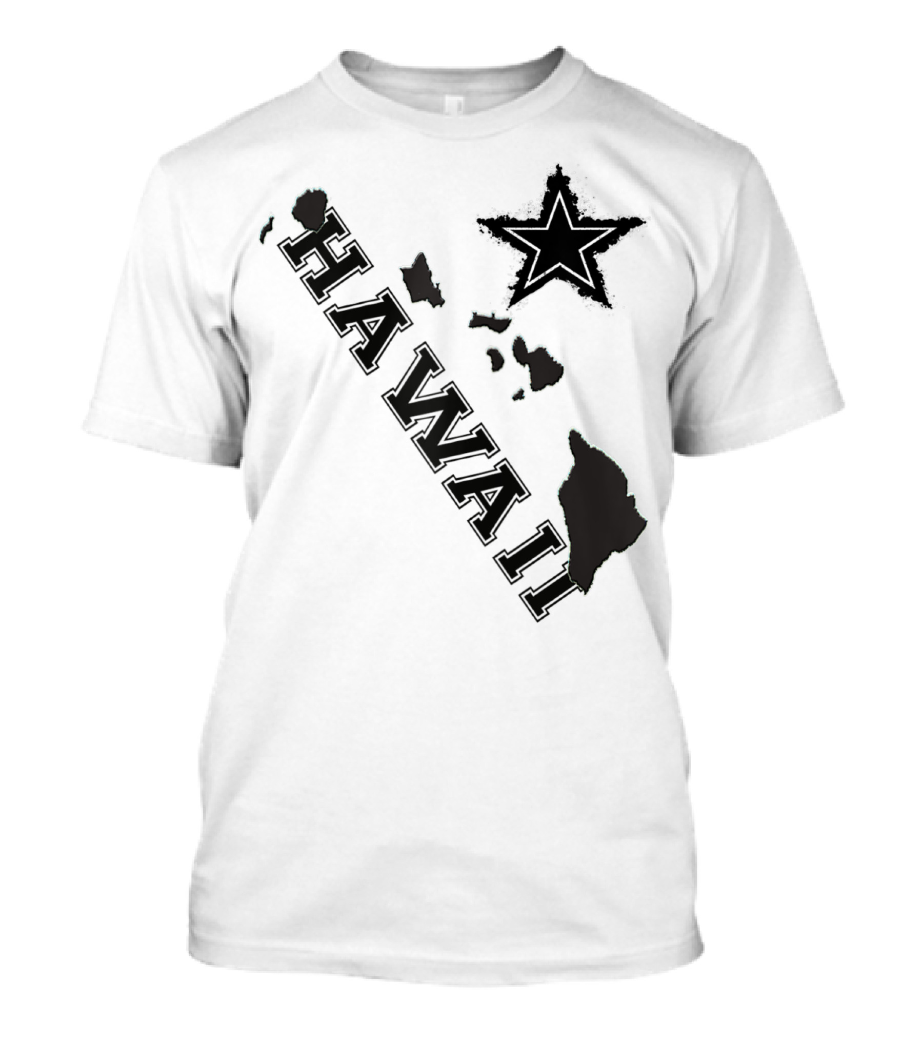 Hawaii Maps Classic Vintage Star Flair T-Shirt