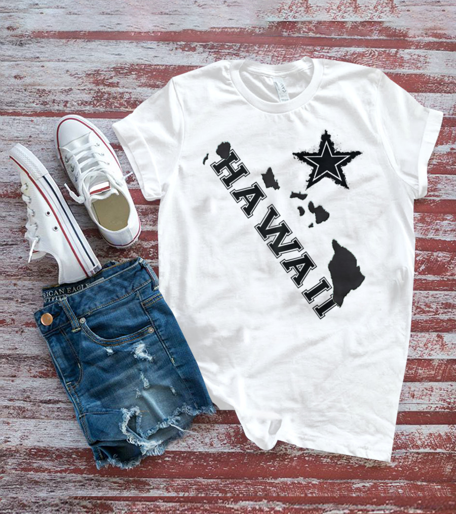 Hawaii Maps Classic Vintage Star Flair T-Shirt