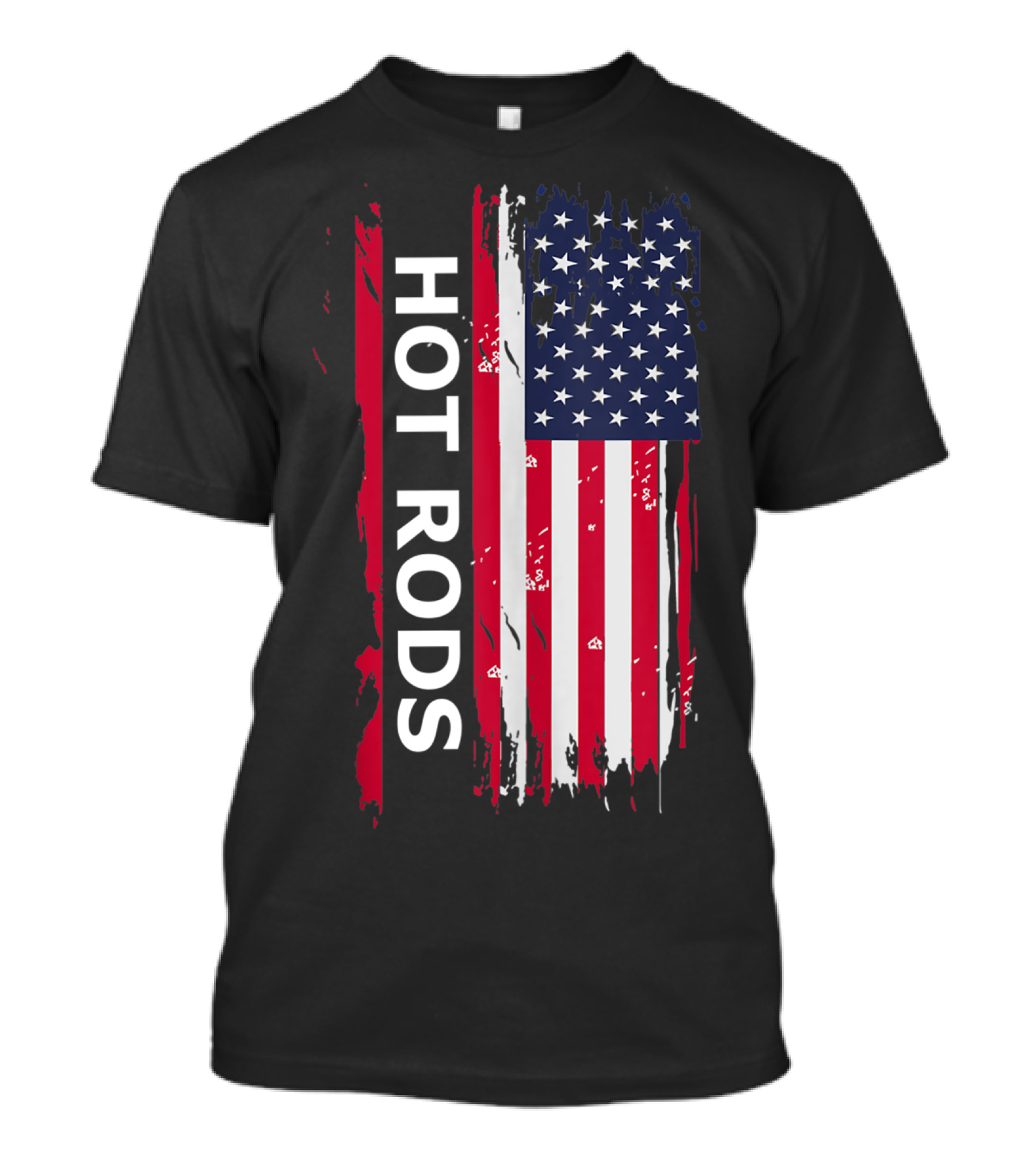 HOT RODS American Flag Classic Muscle Cars T-Shirt