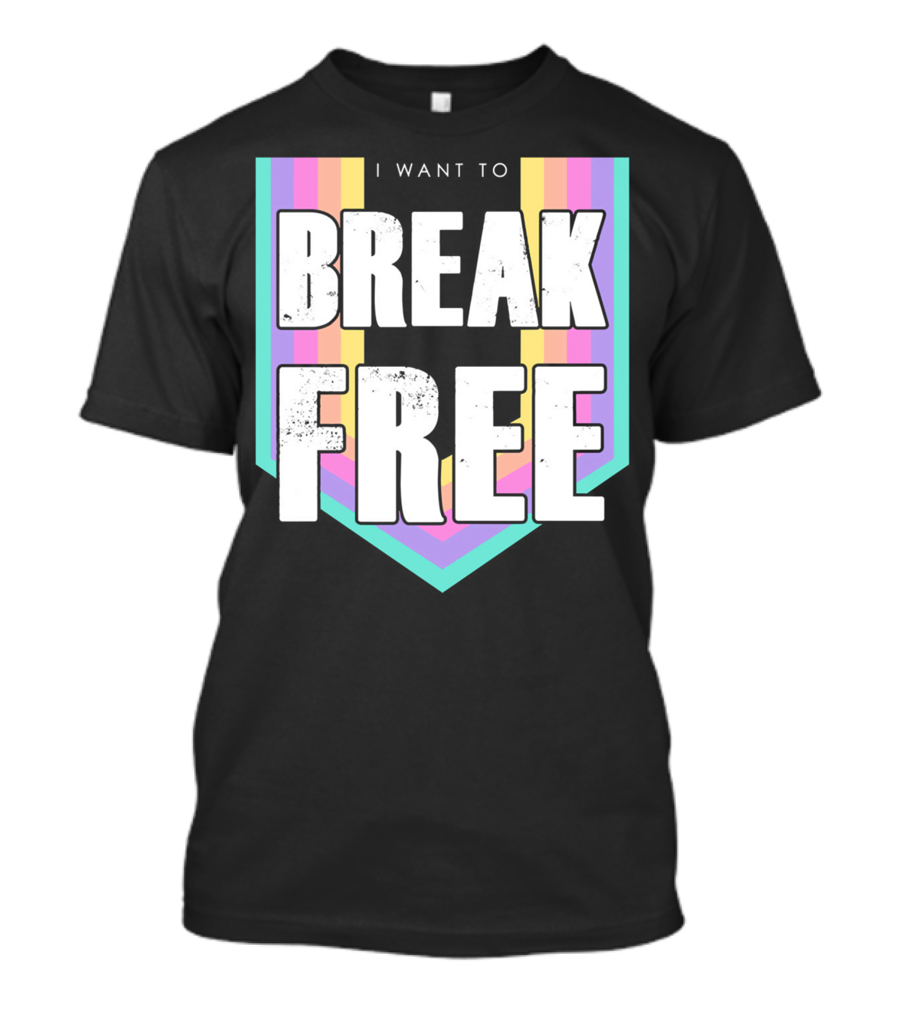 I Want To Break Free Classic Rock Music Retro Style Rainbow Stripes T-Shirt