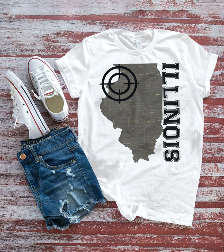 Illinois Maps Vintage Target Classic Fun T-Shirt