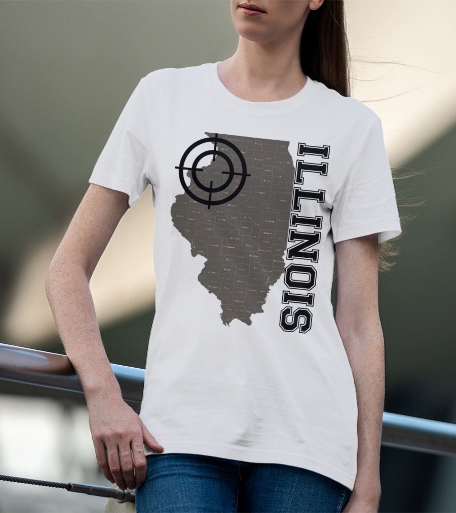 Illinois Maps Vintage Target Classic Fun T-Shirt