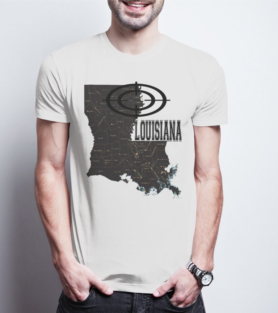 Louisiana Map Overlay Urban Classic T-Shirt