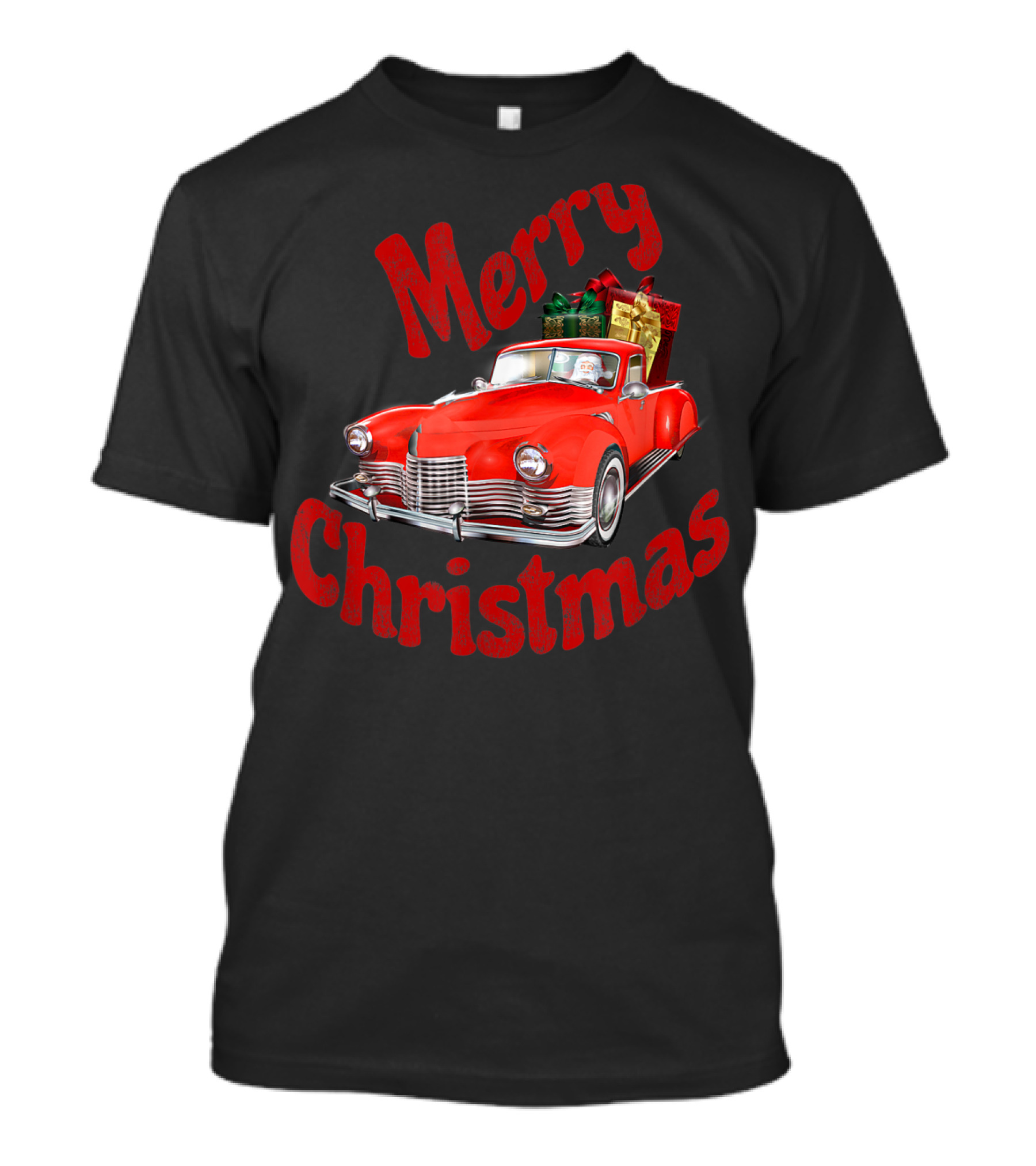 Merry Christmas Classic Car With Presents T-Shirt