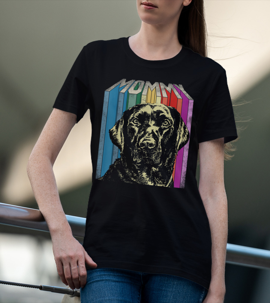Mommy Labrador Colorful Retro T-Shirt