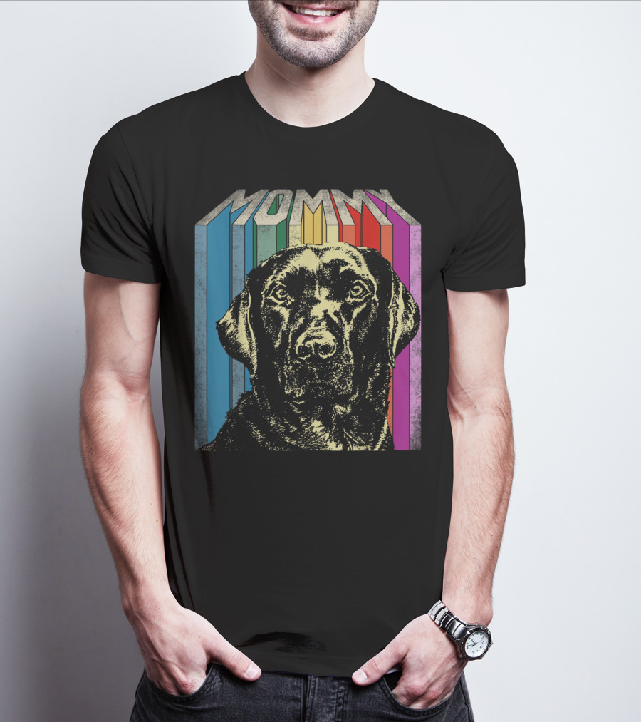 Mommy Labrador Colorful Retro T-Shirt