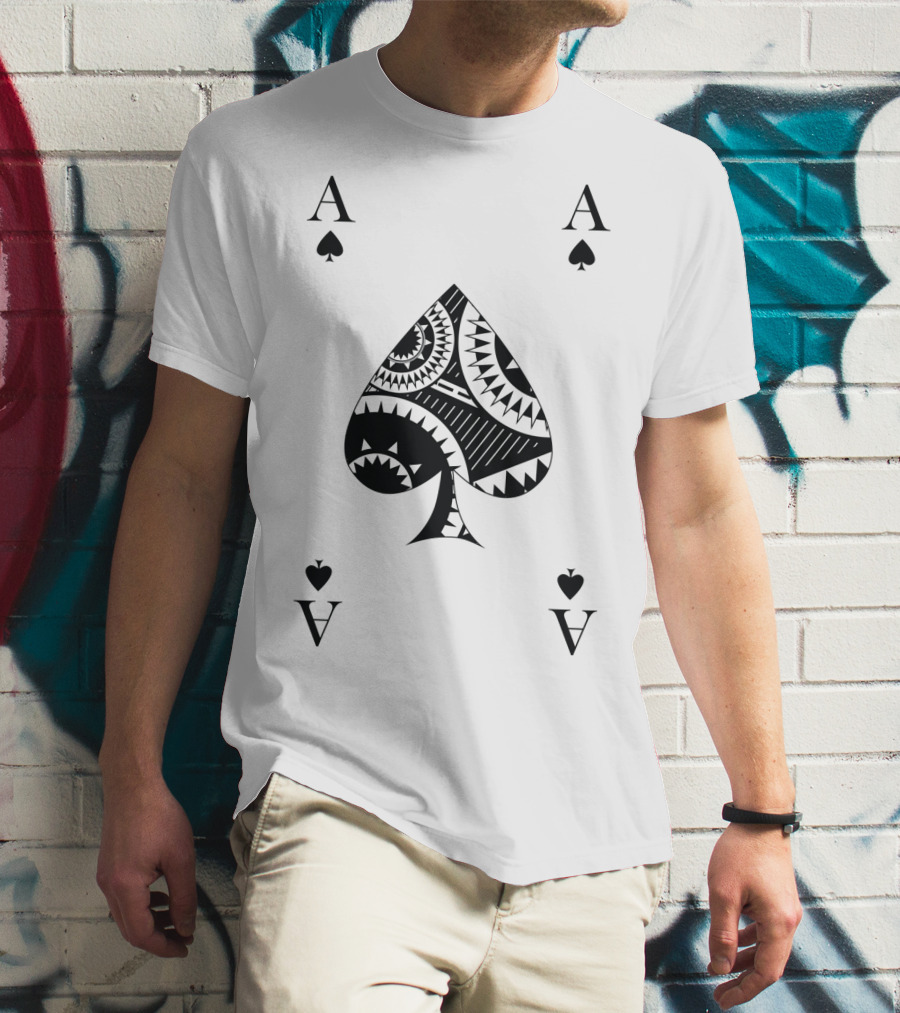 Ace Of Spades Poker Card Pattern Luck Winner T-Shirt