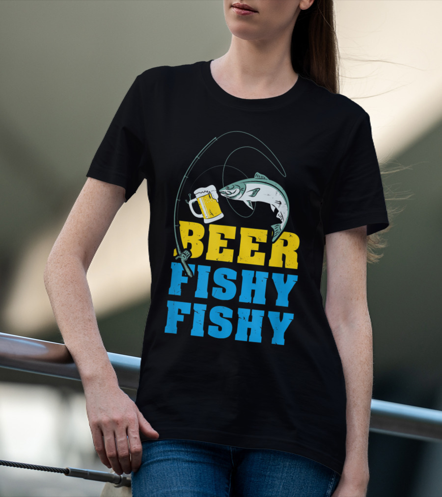 Beer Fishy Fishy Funny Drinking And Fishing Rod Fish Beer Mug T-Shirt