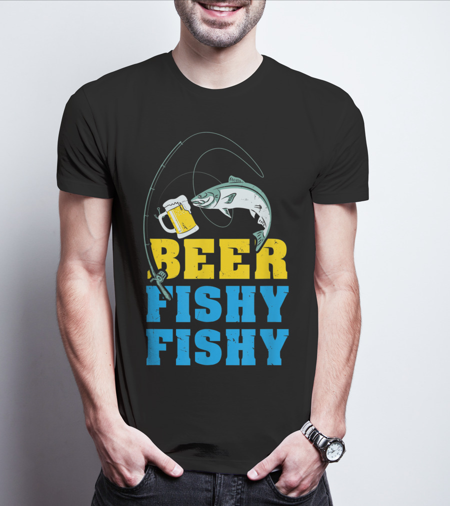 Beer Fishy Fishy Funny Drinking And Fishing Rod Fish Beer Mug T-Shirt