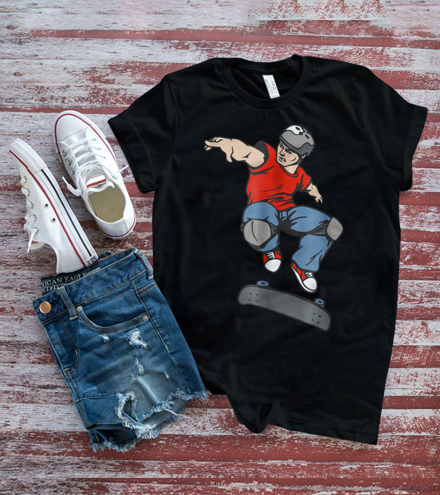 Best Skateboarder Jumping Action Skateboard T-Shirt