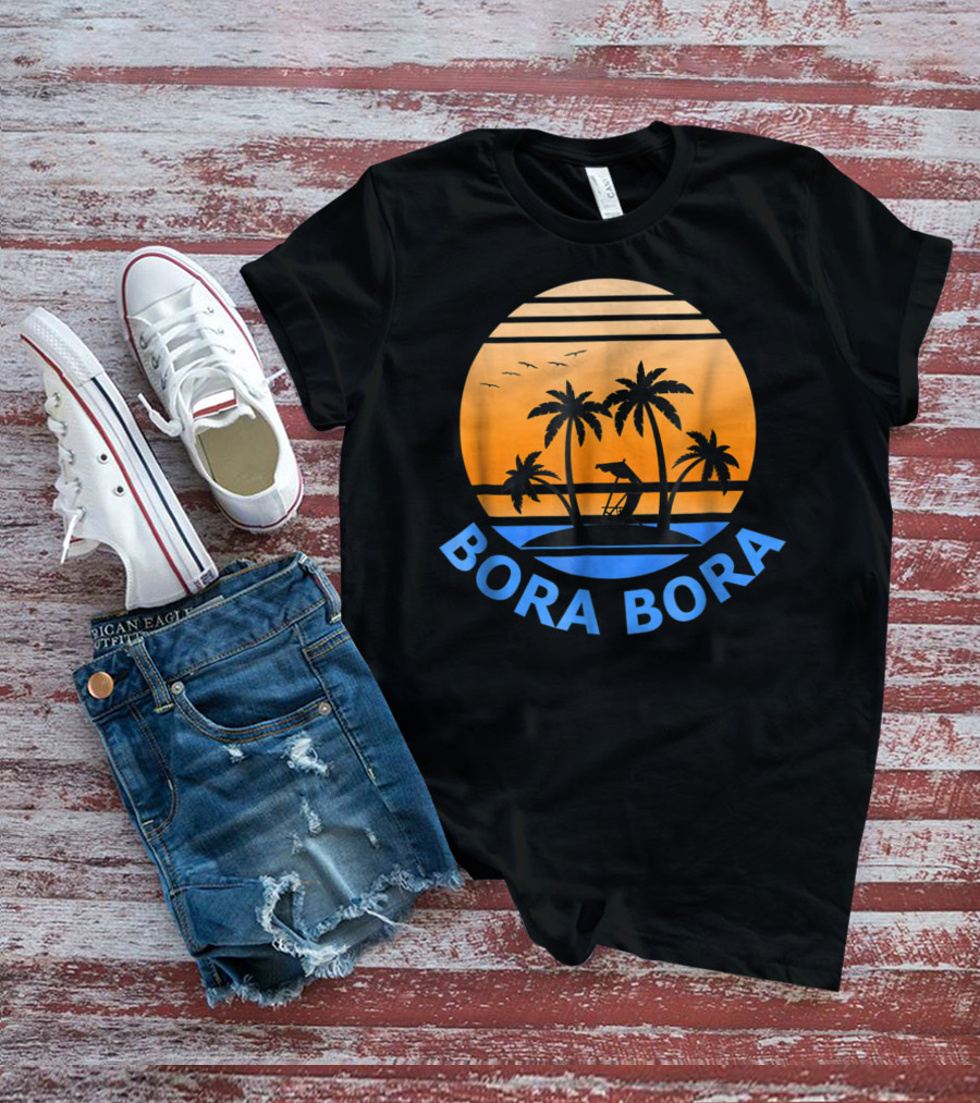 Bora Bora Paradise Island Sunset Vacation T-Shirt