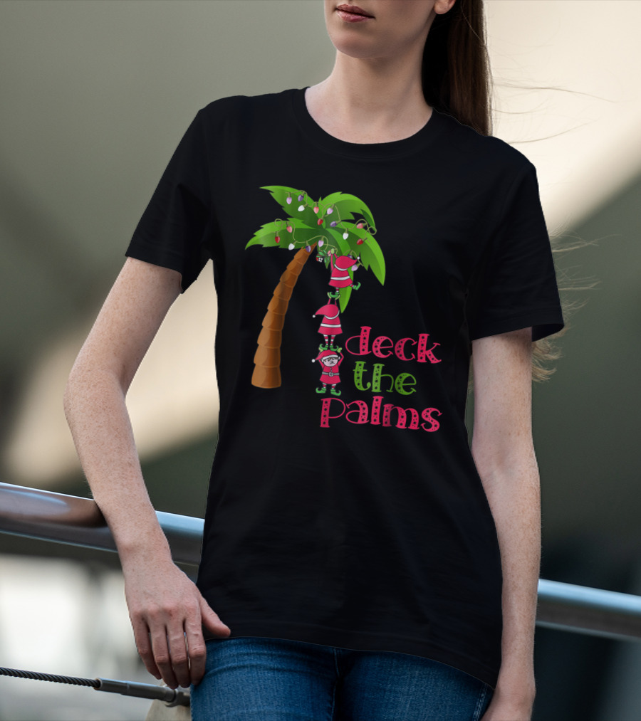 Deck The Palms Christmas In July Beach Cruise T-Shirt