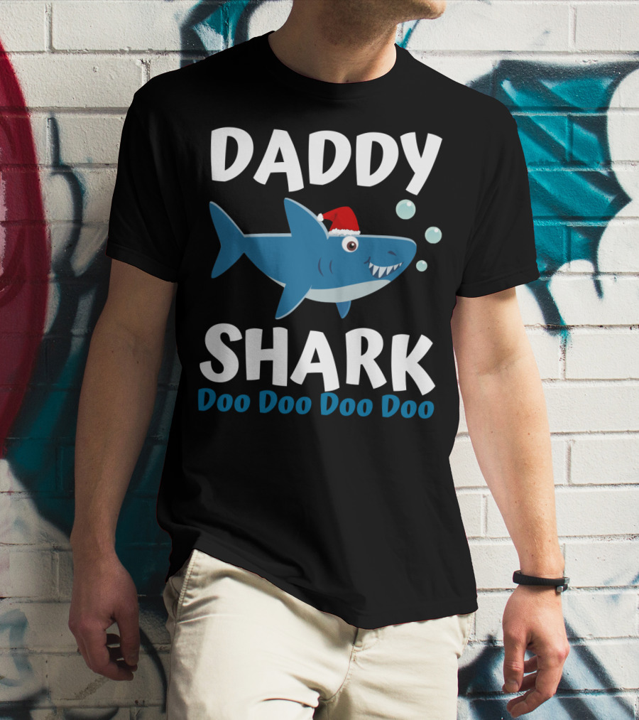 Daddy Shark Doo Doo Doo Doo Christmas Family Shark T-Shirt