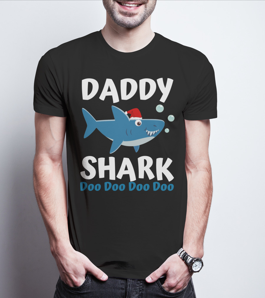 Daddy Shark Doo Doo Doo Doo Christmas Family Shark T-Shirt