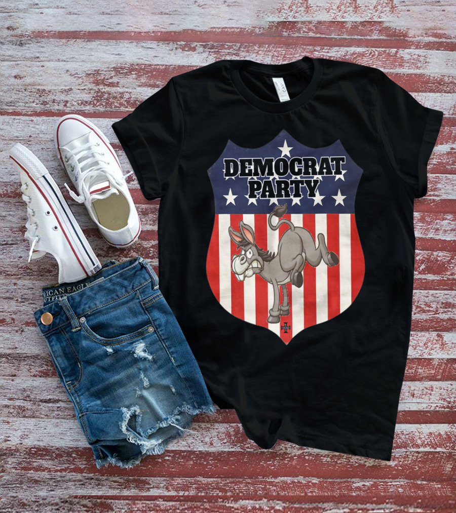 Democrat Party Shield Stars And Stripes Donkey T-Shirt