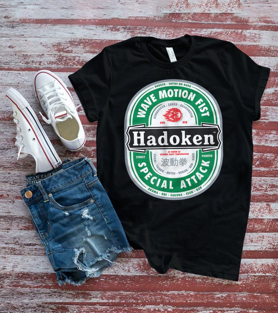 Wave Motion Fist Hadoken Street Fighter Special Attack Beer T-Shirt