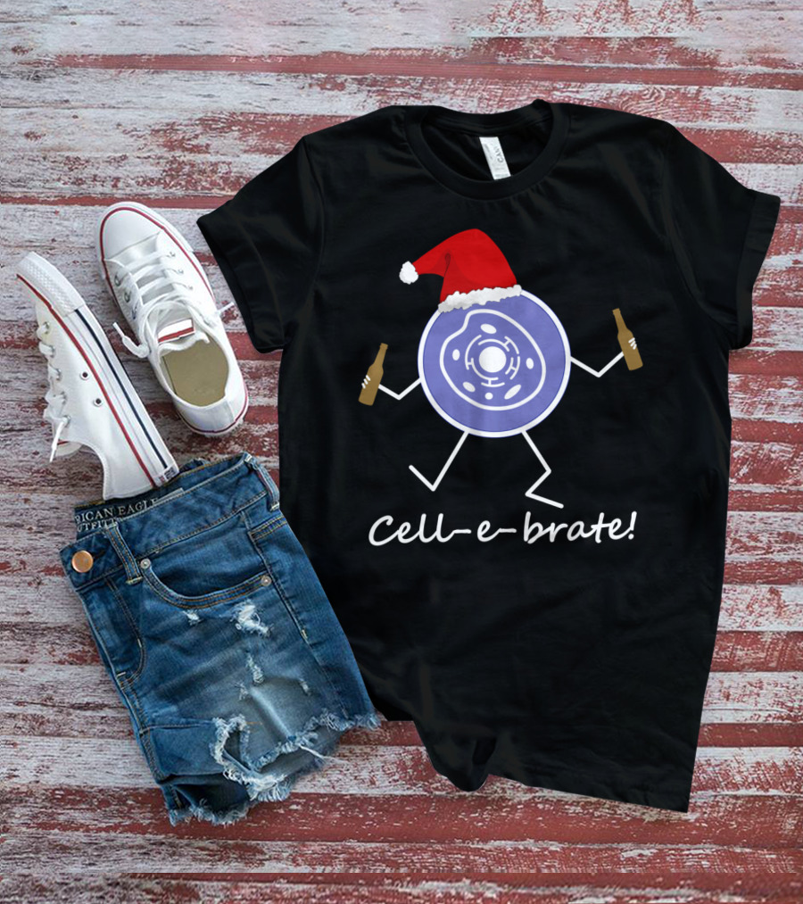 Cell-e-brate Funny Biology Cell Celebrate Christmas T-Shirt