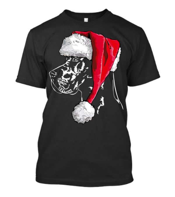 Great Dane Santa Hat Christmas Dog Humor T-Shirt