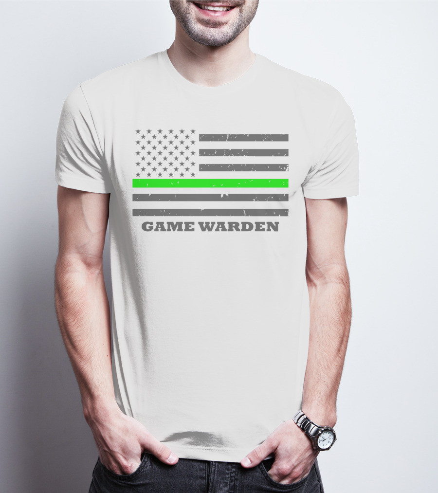Game Warden Thin Green Line Flag Supporter T-Shirt