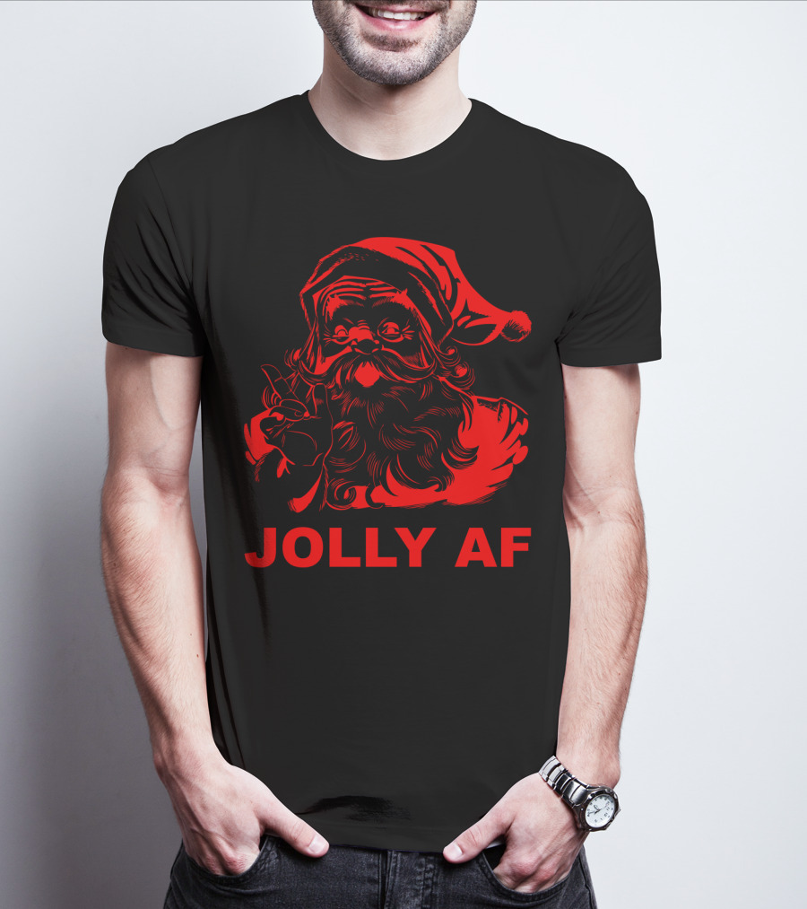 Jolly AF Funny Christmas Santa T-Shirt