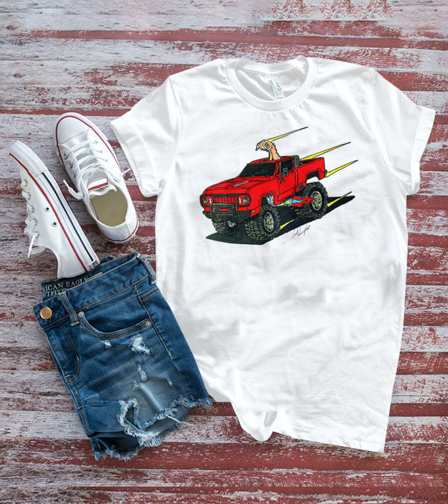 Kurt's Old Truck Red Off-Road Adventure With Arm Out The Window T-Shirt