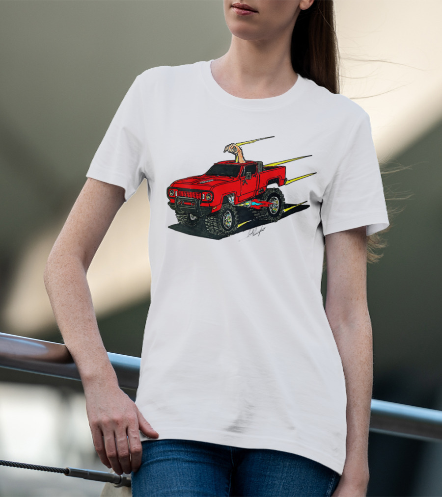 Kurt's Old Truck Red Off-Road Adventure With Arm Out The Window T-Shirt