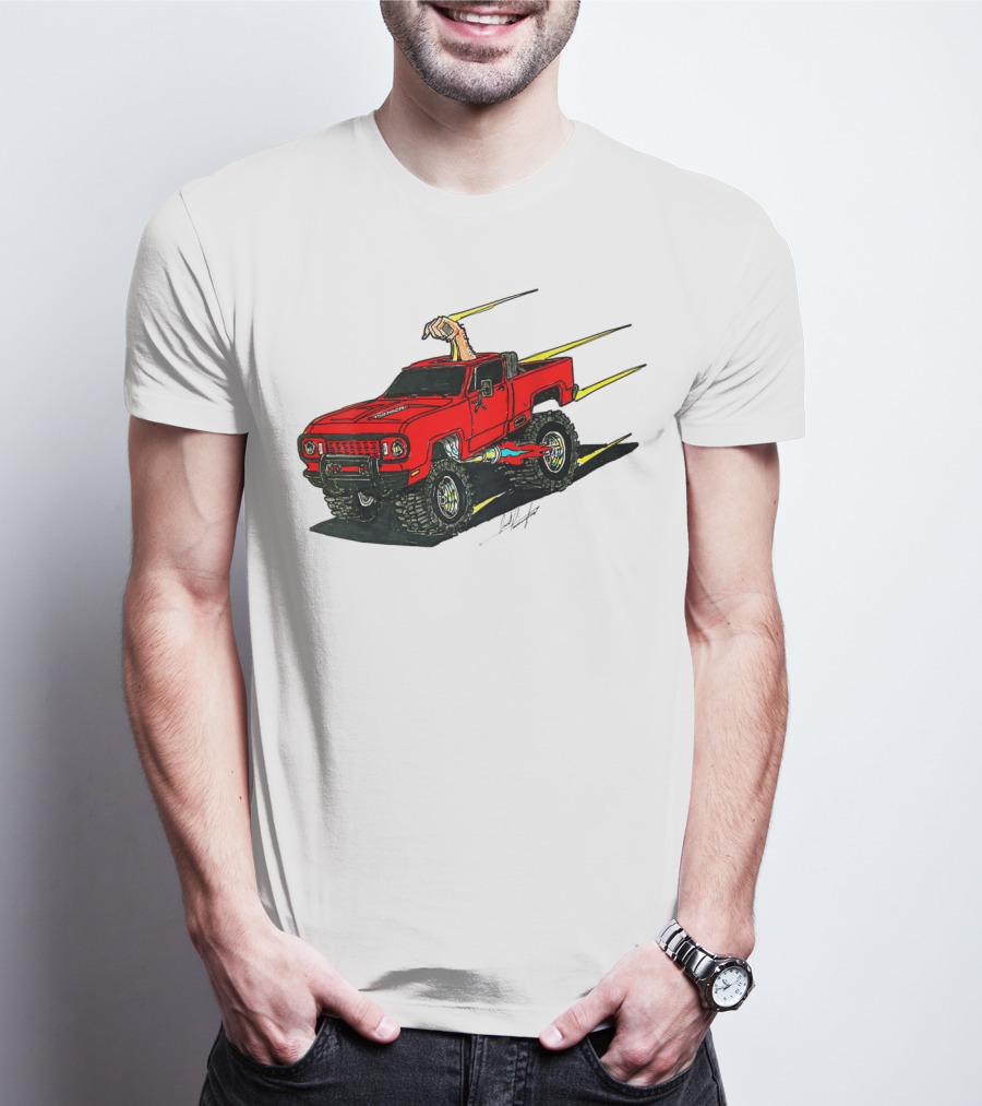 Kurt's Old Truck Red Off-Road Adventure With Arm Out The Window T-Shirt