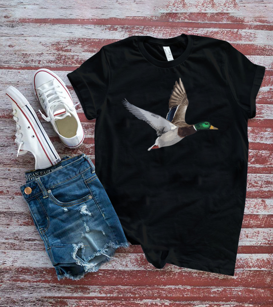 Lazy Drake Duck Committed Waterfowl Hunting T-Shirt