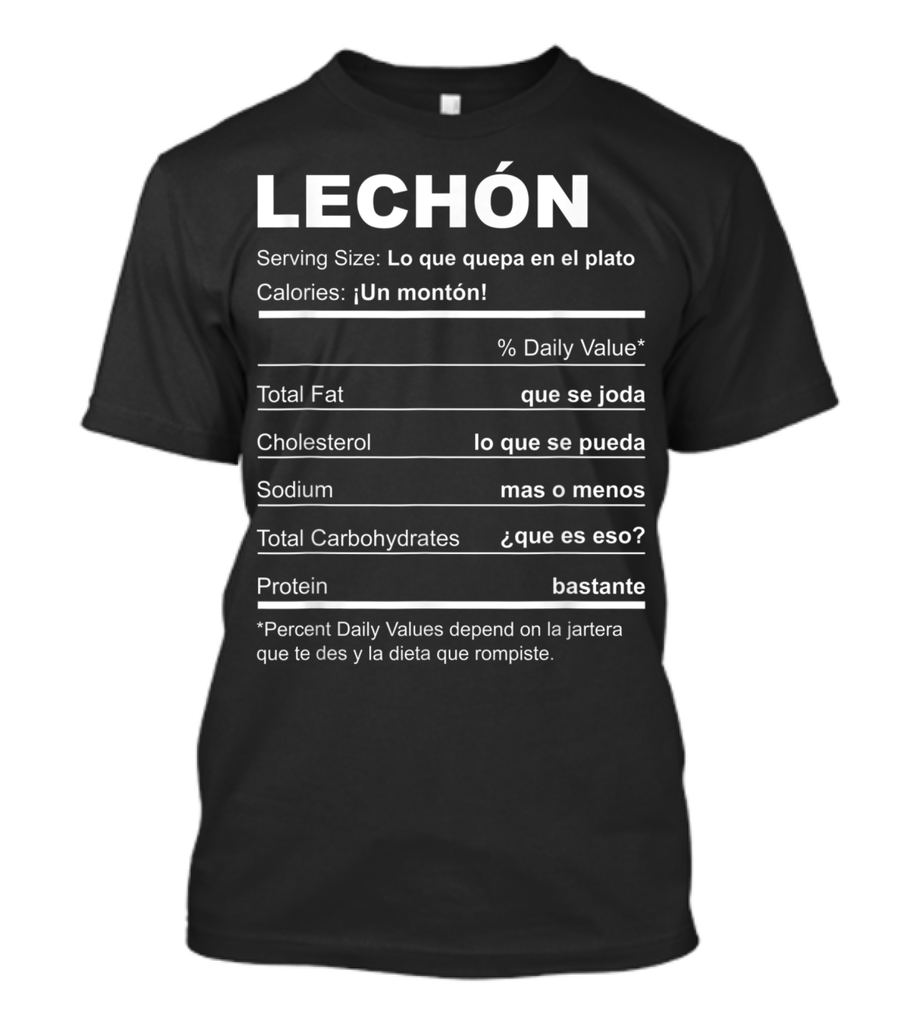 Navidades Puerto Rico Receta Lechon Asado Lo Que Quepa En El Plato Calories Un Monton Que Se Joda Que Se Pueda Mas O Menos Que Es Eso Bastante T-Shirt
