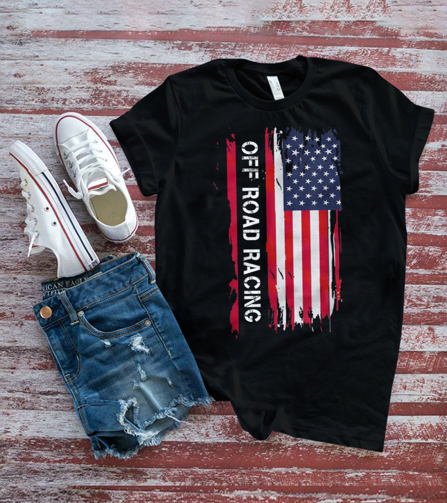 Off Road Racing American Flag T-Shirt