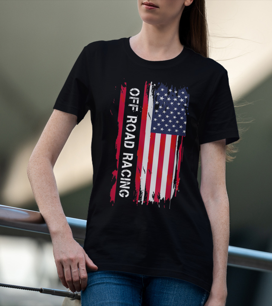 Off Road Racing American Flag T-Shirt