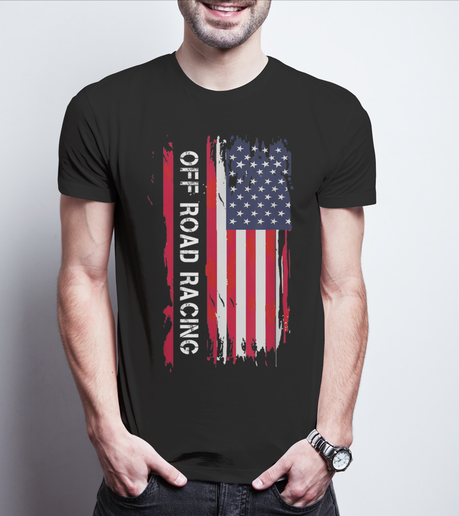 Off Road Racing American Flag T-Shirt