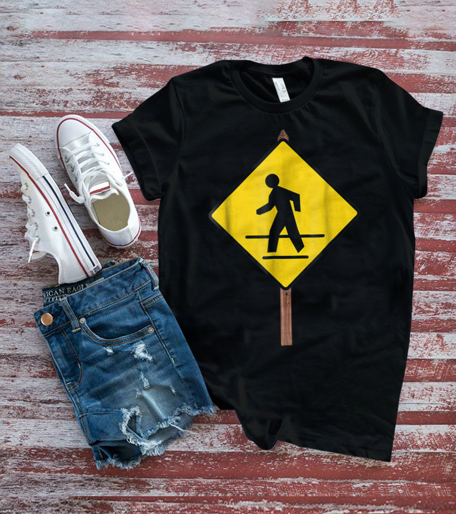 Pedestrian Crossing Road Sign Yellow Diamond Traffic T-Shirt