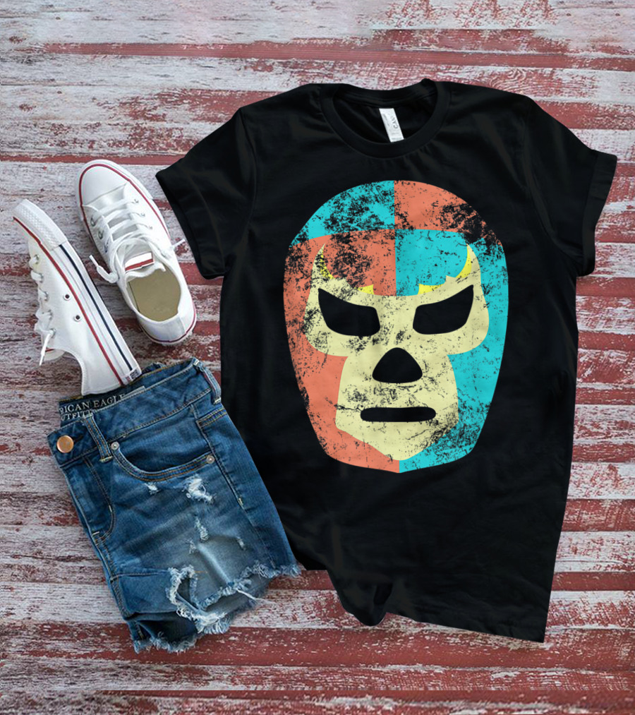Retro Mexican Lucha Libre Wrestling Mask T-Shirt