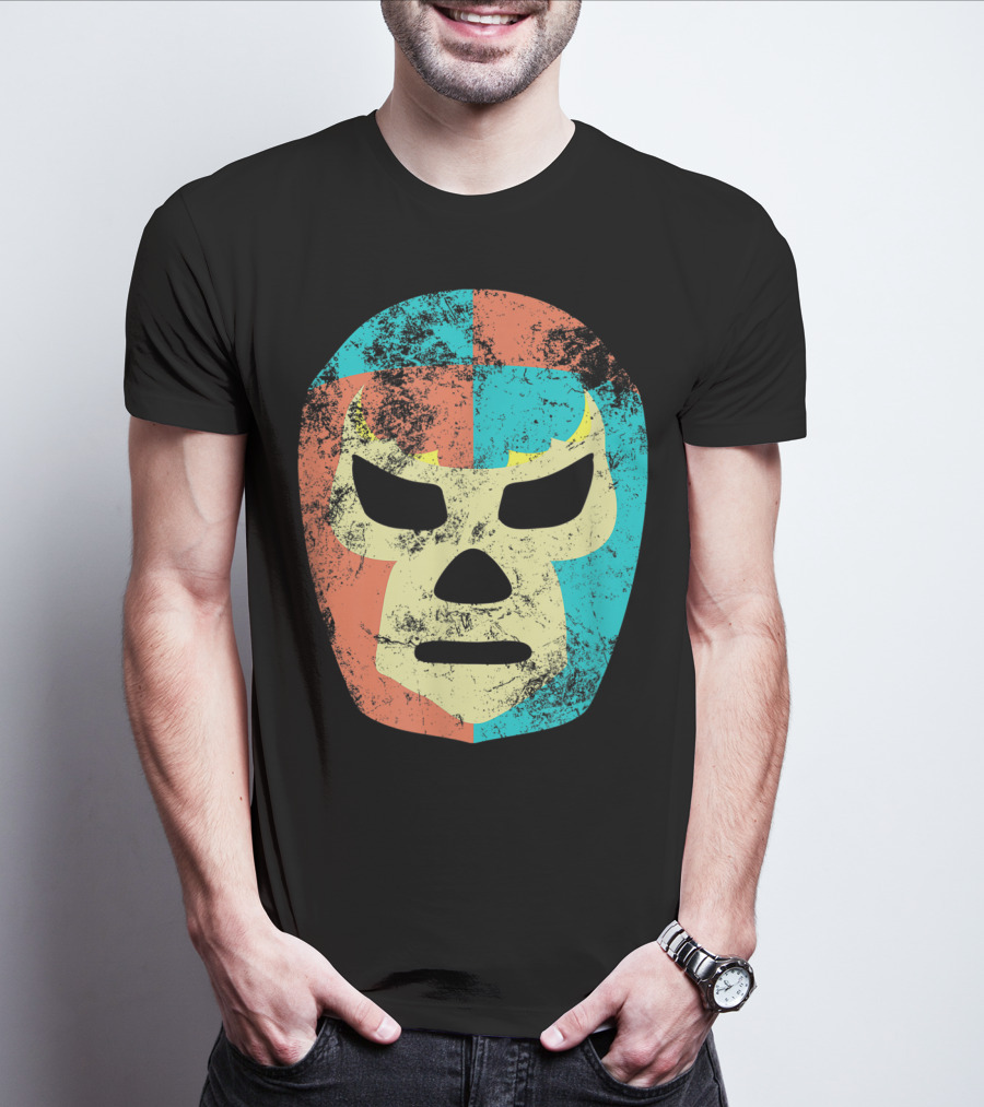 Retro Mexican Lucha Libre Wrestling Mask T-Shirt