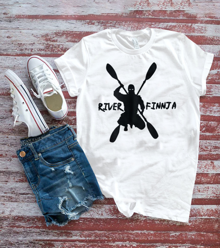 River Finnja Ninja Kayaking Rafting Paddle Adventure T-Shirt