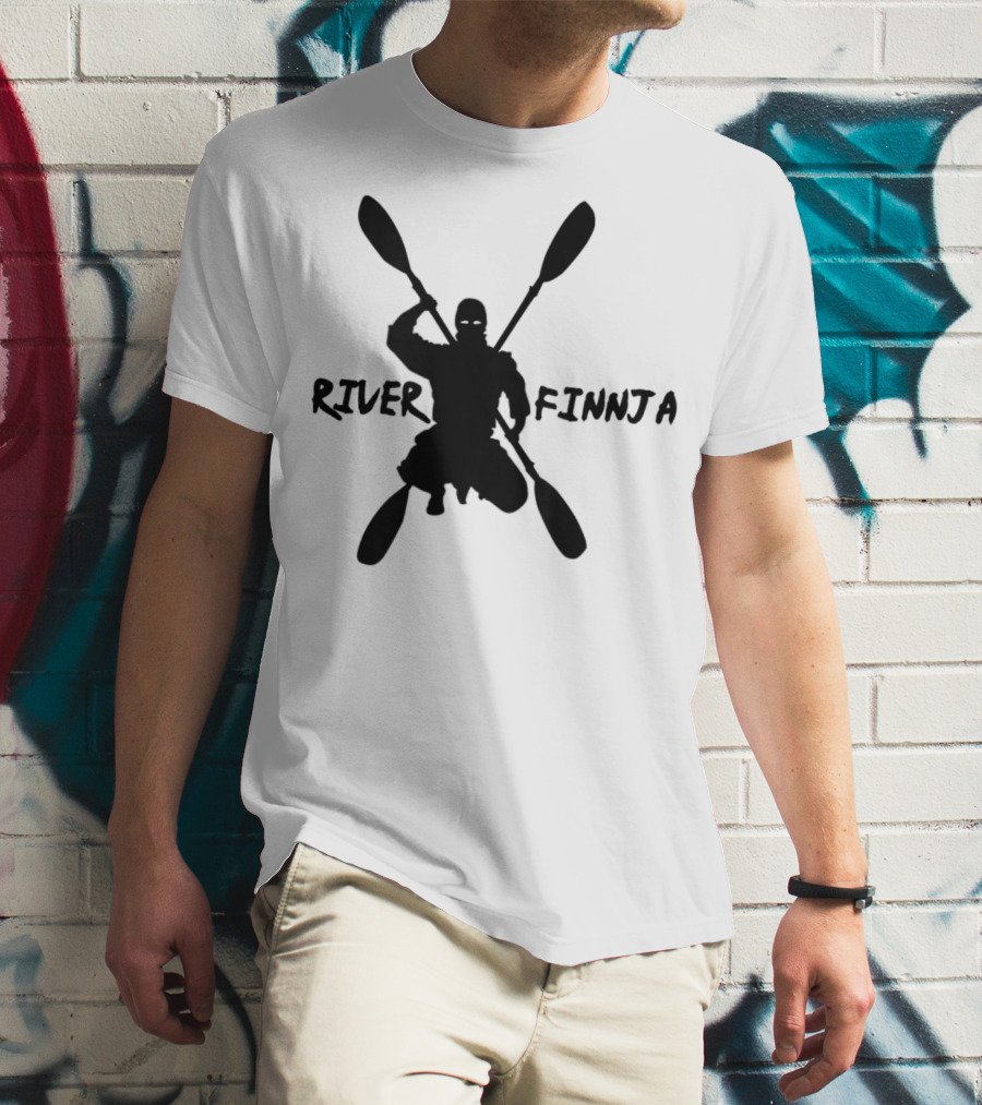 River Finnja Ninja Kayaking Rafting Paddle Adventure T-Shirt