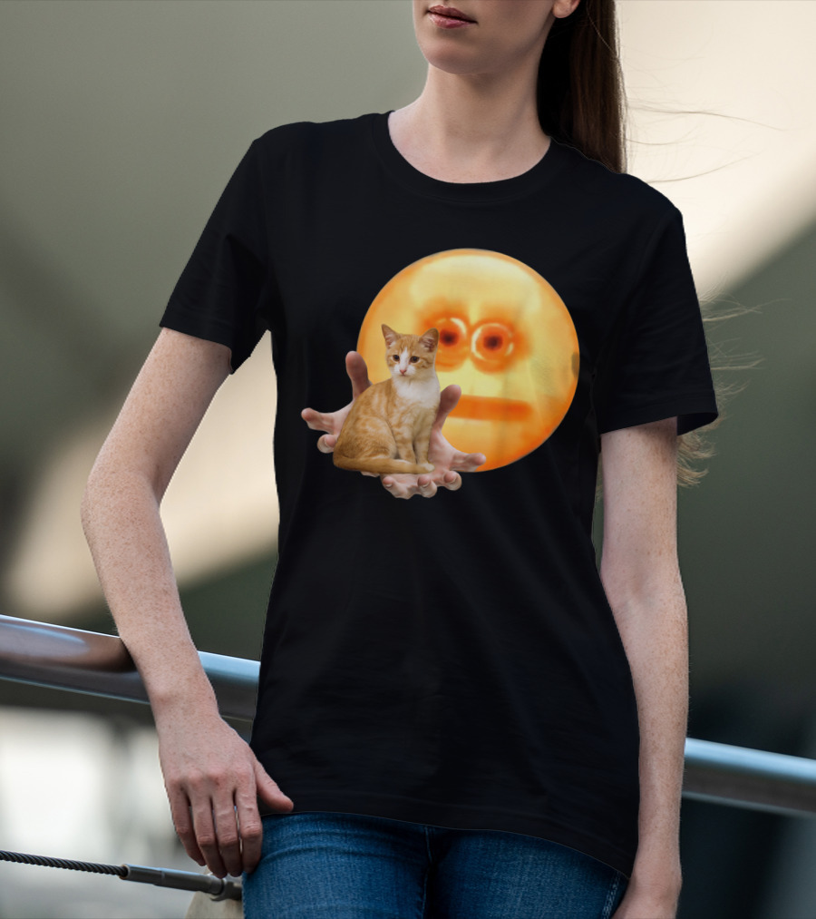Screen Reaching Emoji Cat Meme Dank T-Shirt