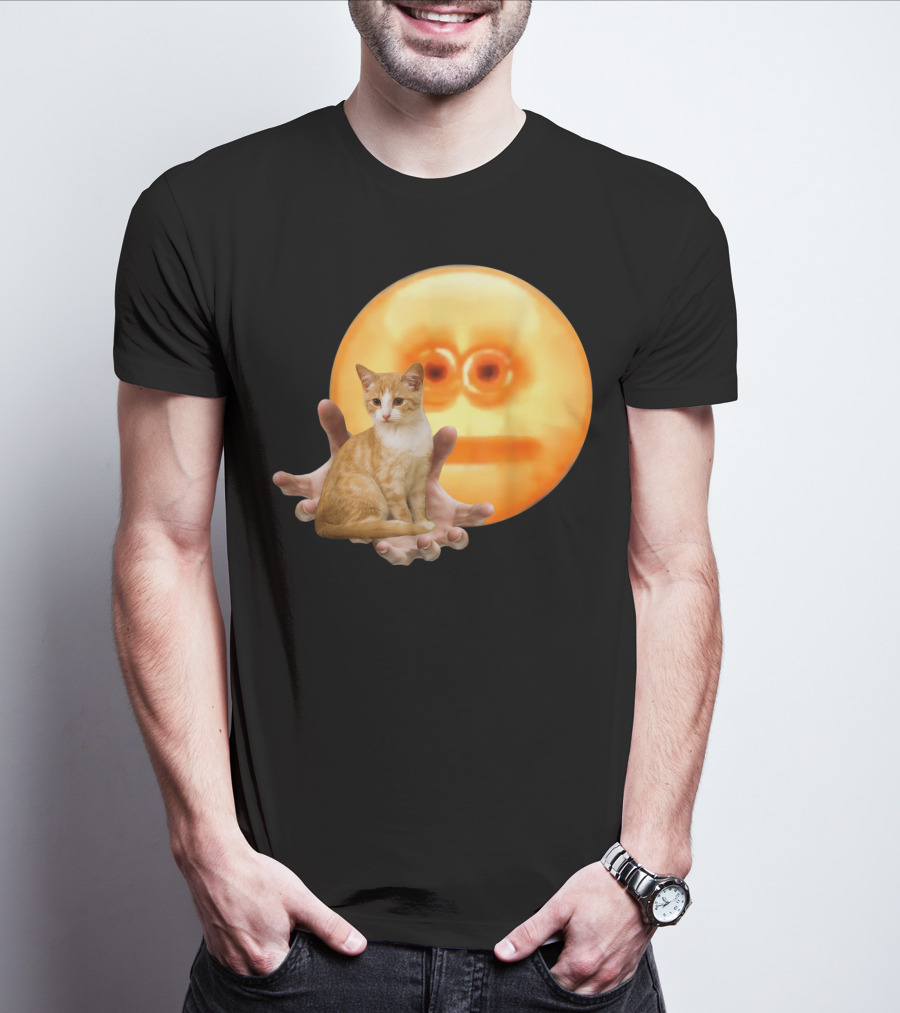 Screen Reaching Emoji Cat Meme Dank T-Shirt