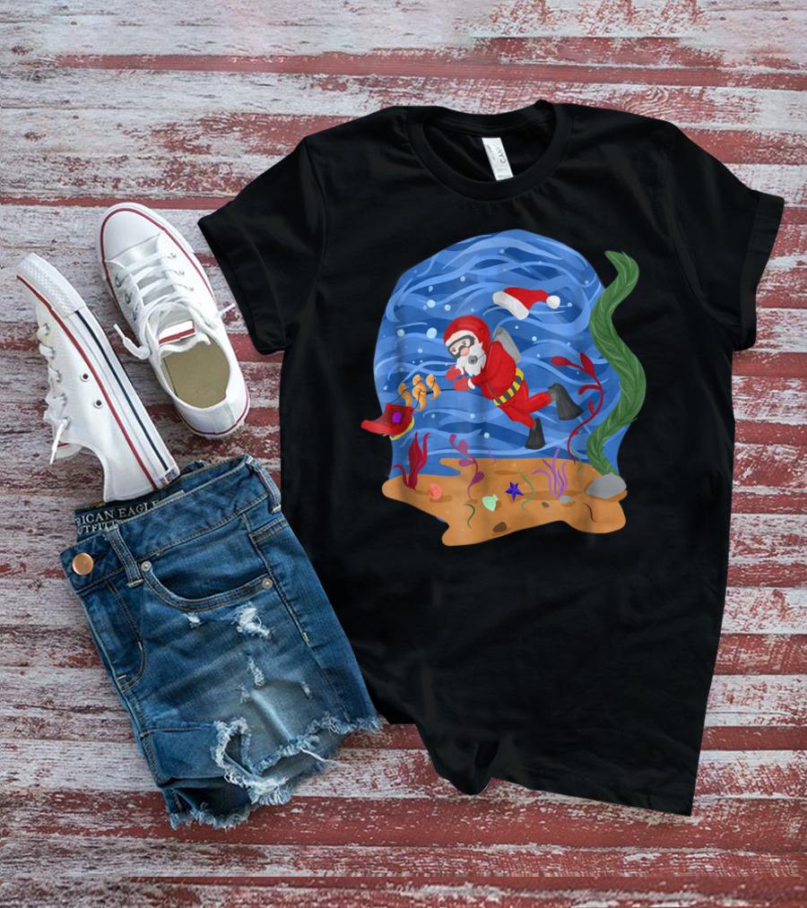 Santa Claus Scuba Diving Underwater Adventure T-Shirt