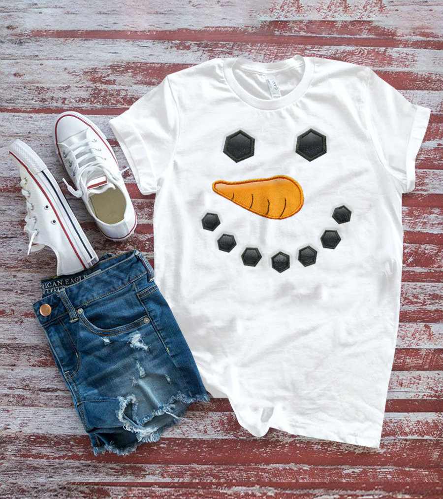 Snowman Face Kid's Christmas Frosty's Little Carrot Nose Smile T-Shirt