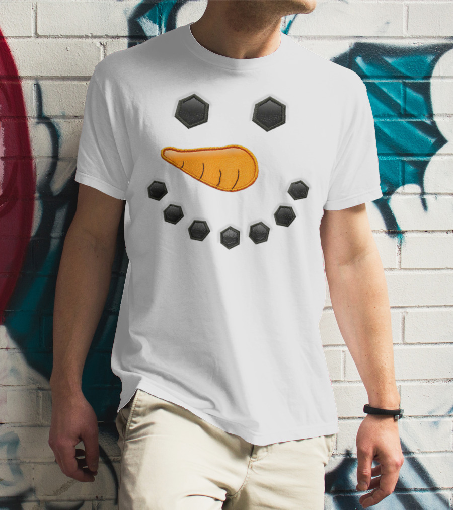 Snowman Face Kid's Christmas Frosty's Little Carrot Nose Smile T-Shirt