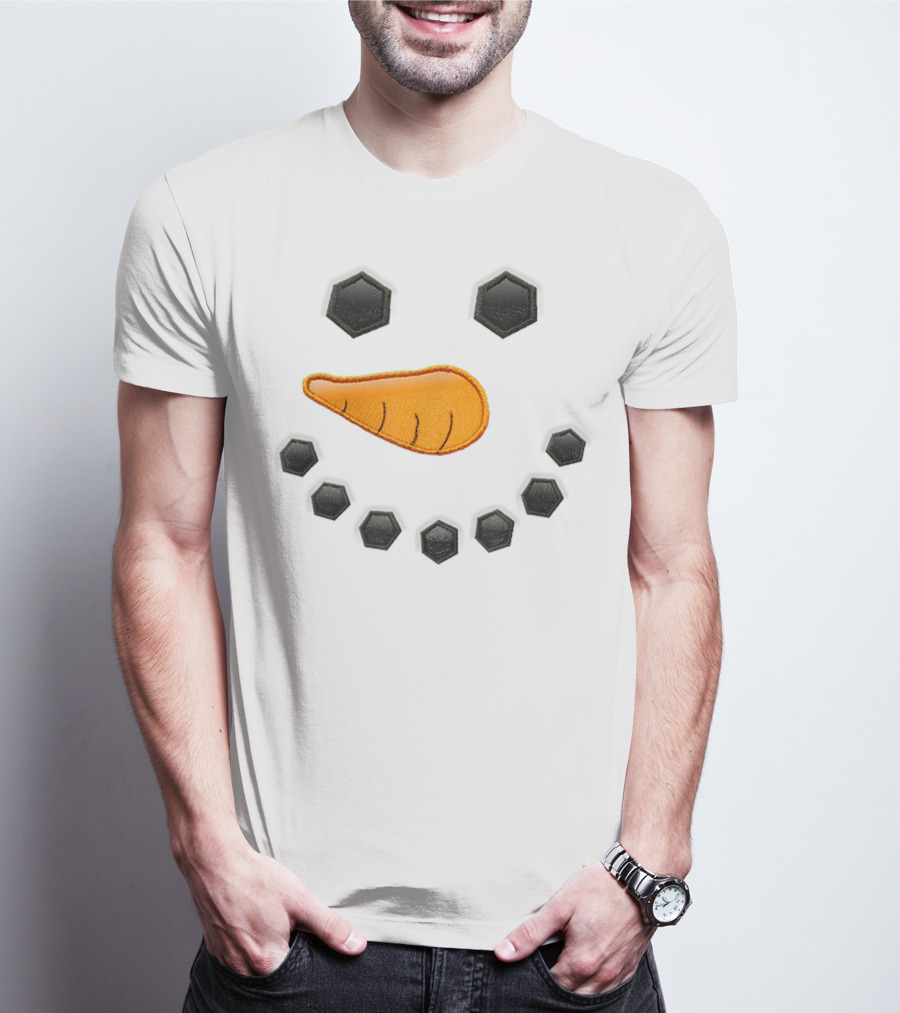 Snowman Face Kid's Christmas Frosty's Little Carrot Nose Smile T-Shirt