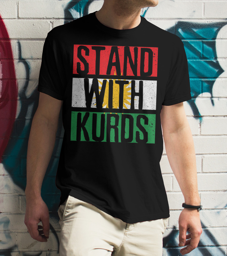 Stand With Kurds Free Kurdistan Kurdish Flag Colors T-Shirt