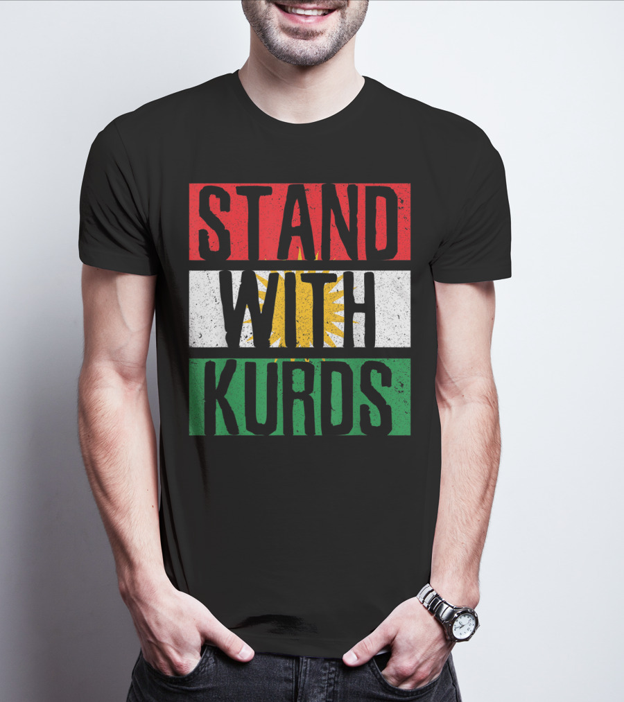 Stand With Kurds Free Kurdistan Kurdish Flag Colors T-Shirt
