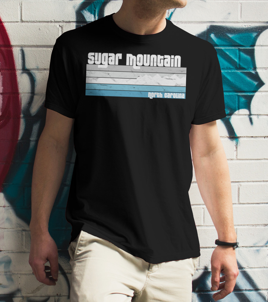 Sugar Mountain North Carolina Skiing Vintage Scenic T-Shirt